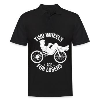 Recumbent Trike - Männer Poloshirt - Schwarz - Vorne - Kai (181cm)