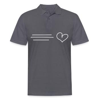 heart lines - Men's Polo Shirt - charcoal grey - Front - Nico (186cm)