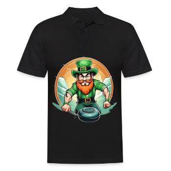 St. Patrick's Day Kleeblatt Curling - Männer Poloshirt - Schwarz - Vorne - Kai (181cm)