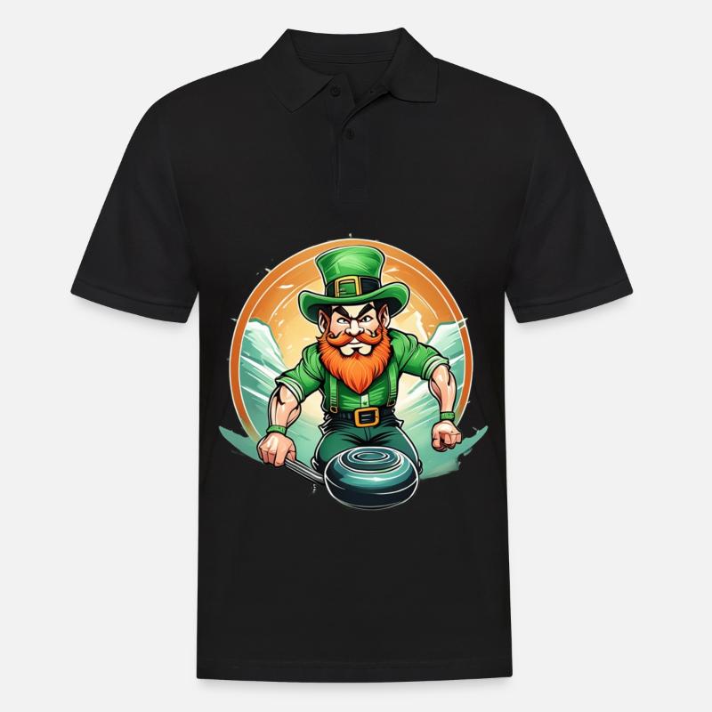 Curling Trèfle de la Saint-Patrick - Polo Homme - noir