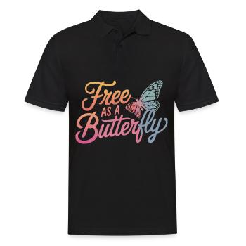 Butterfly Monarch Butterfly Colorful Butterflies - Men's Polo Shirt - black - Front - Kai (181cm)