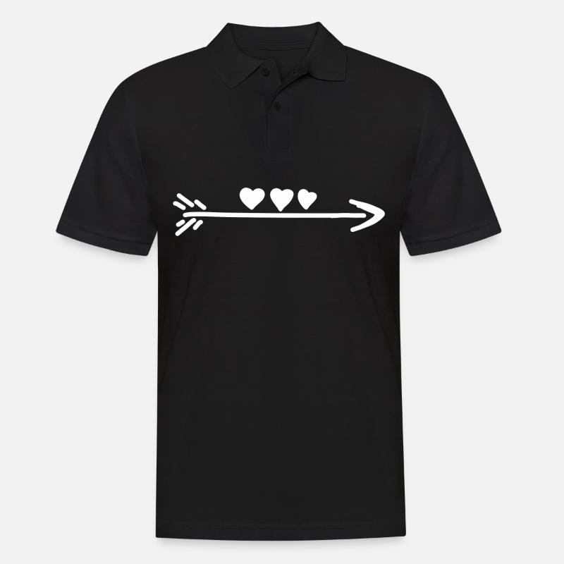 Pfeil Herz - Männer Poloshirt - Schwarz