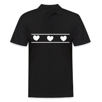 Herz Herzen - Männer Poloshirt - Schwarz - Vorne - Kai (181cm)