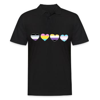 LGBT Pride - Männer Poloshirt - Schwarz - Vorne - Kai (181cm)