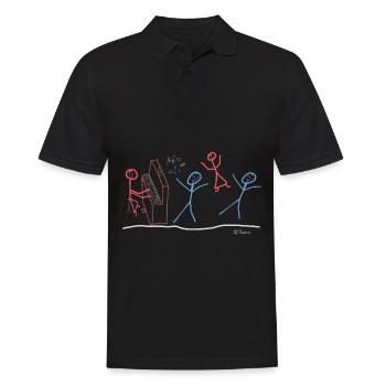 Piano stick man, woman music leisure hobby - Men's Polo Shirt - black - Front - Kai (181cm)