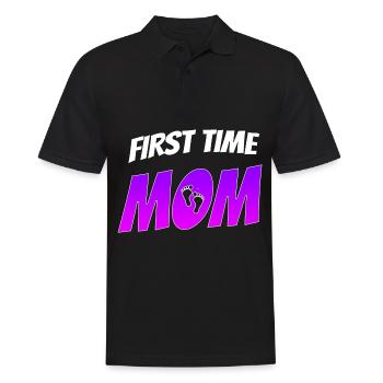 Maman Mère Enceinte - Polo Homme - noir - Devant - Kai (181cm)