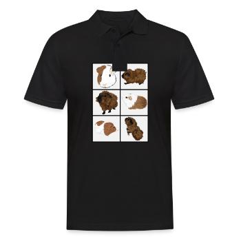 Nettes Design mit Meerschweinchen 1 - Männer Poloshirt - Schwarz - Vorne - Kai (181cm)