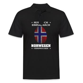 Nur noch einmal nach Norwegen Flagge Urlaub - Männer Poloshirt - Schwarz - Vorne - Kai (181cm)