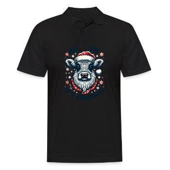 Holy Cow Its Christmas I Xmas Cow - Men's Polo Shirt - black - Front - Kai (181cm)