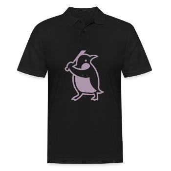 Silhouette de joueur de baseball pingouin - Polo Homme - noir - Devant - Kai (181cm)