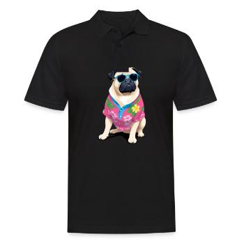 Chill Chihuahua with Beach Vibes - Men's Polo Shirt - black - Front - Kai (181cm)