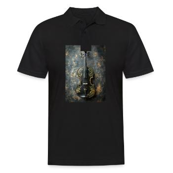 Élégance ornementée – Art du violon noir et or - Polo Homme - noir - Devant - Kai (181cm)