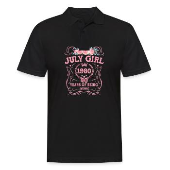 July Girl 1980 40 Years Of Being Awesome - Men's Polo Shirt - black - Front - Kai (181cm)