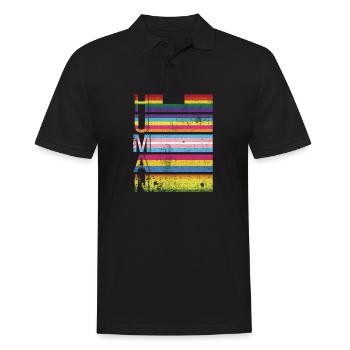 Human Gay Pride - Polo Homme - noir - Devant - Kai (181cm)
