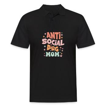 Kleidung Hundemama Antisocial dog mom lustig - Männer Poloshirt - Schwarz - Vorne - Kai (181cm)