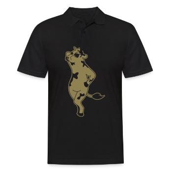Elegant Cow Model Silhouette Farm - Men's Polo Shirt - black - Front - Kai (181cm)