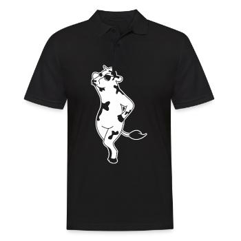 Elegant Cow Model Silhouette Farm - Men's Polo Shirt - black - Front - Kai (181cm)
