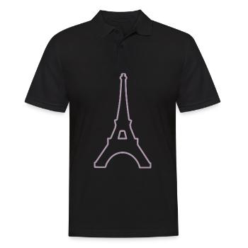 Eiffelturm Paris minimalistisches Wahrzeichen - Männer Poloshirt - Schwarz - Vorne - Kai (181cm)