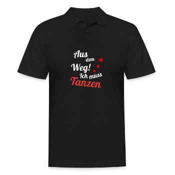 Aus dem Weg ich muss Tanzen - Männer Poloshirt - Schwarz - Vorne - Kai (181cm)