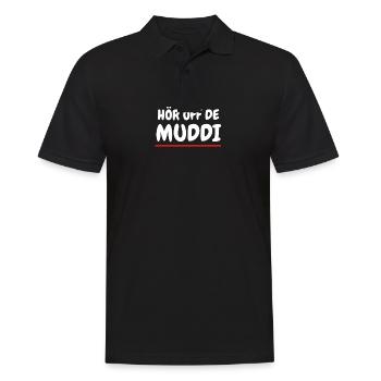 Hör off de Muddi - Männer Poloshirt - Schwarz - Vorne - Kai (181cm)