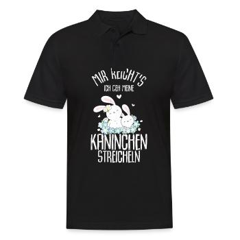 Mir reichts ich geh zu meinen Kaninchen Hasen Gesc - Männer Poloshirt - Schwarz - Vorne - Kai (181cm)