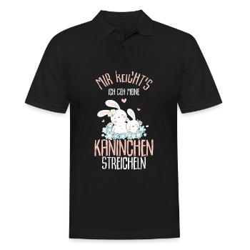 Mir reichts ich geh meine Kaninchen streicheln süß - Männer Poloshirt - Schwarz - Vorne - Kai (181cm)