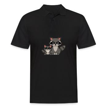 Raton laveur raton laveur animal doux - Polo Homme - noir - Devant - Kai (181cm)