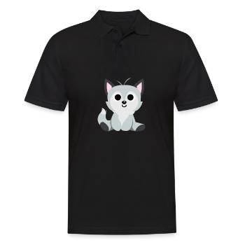 Wolf Husky Puppy Wolf Young Wolf Baby Baby Wolf - Men's Polo Shirt - black - Front - Kai (181cm)