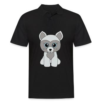 Süßer grauer Hund - Männer Poloshirt - Schwarz - Vorne - Kai (181cm)