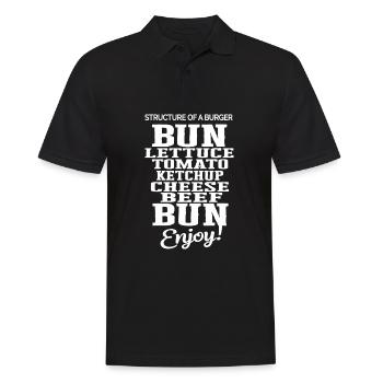 Delicious Burger Structure Tomato Cheese Bread - Men's Polo Shirt - black - Front - Kai (181cm)