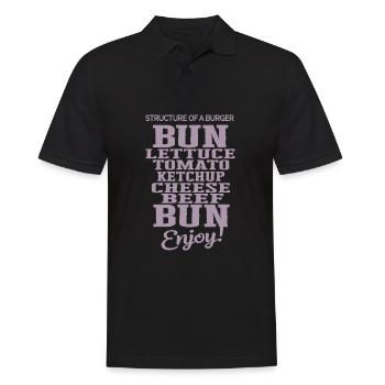 Delicious Burger Structure Tomato Cheese Bread - Men's Polo Shirt - black - Front - Kai (181cm)