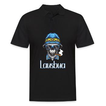 Lausbua Lausbub Lederhosen Trachten - Männer Poloshirt - Schwarz - Vorne - Kai (181cm)