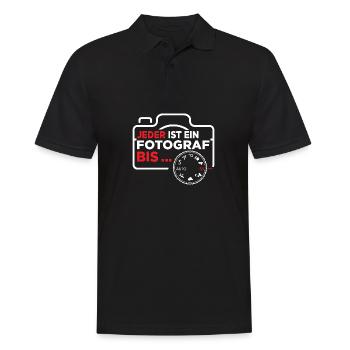Jeder ist ein Fotograf bis Fotografen Fotograf - Männer Poloshirt - Schwarz - Vorne - Kai (181cm)