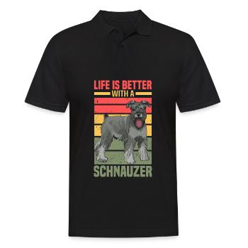 Schnauzer - Men's Polo Shirt - black - Front - Kai (181cm)