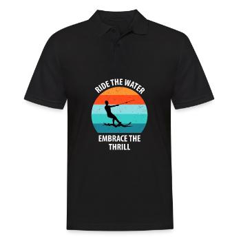 Ski nautique, ski nautique, skieurs nautiques - Polo Homme - noir - Devant - Kai (181cm)