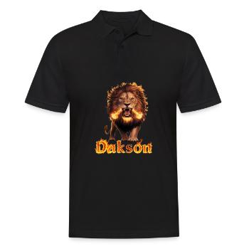 Majestätischer Dakson Löwe - Männer Poloshirt - Schwarz - Vorne - Kai (181cm)