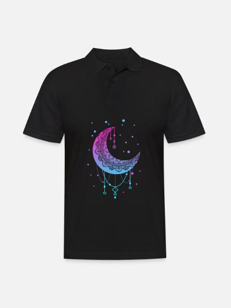 Kawaii Colorido Pastel Luna Goda - Polo hombre - negro