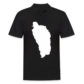 Dominica Landkarte Flagge - Männer Poloshirt - Schwarz - Vorne - Kai (181cm)