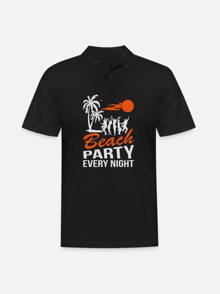 Beach Party Night - Männer Poloshirt - Schwarz