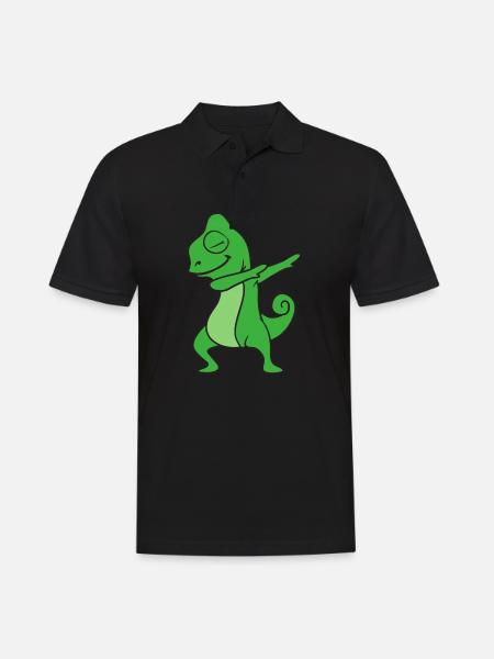Dabbing Dab gecko reptiles - Men's Polo Shirt - black