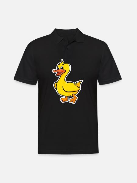 Kawaii duck - Men's Polo Shirt - black
