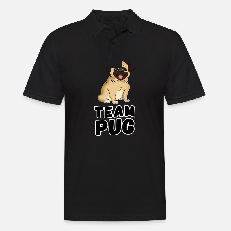 TEAM PUG Mops Welpe - Männer Poloshirt - Schwarz