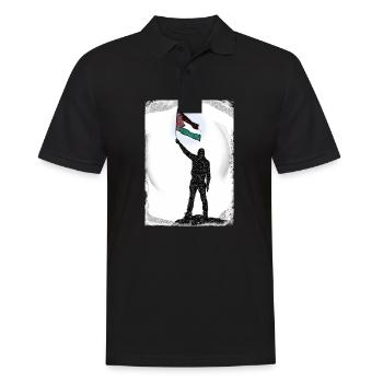 Palästina-Flagge Lebt Materie P11 - Männer Poloshirt - Schwarz - Vorne - Kai (181cm)