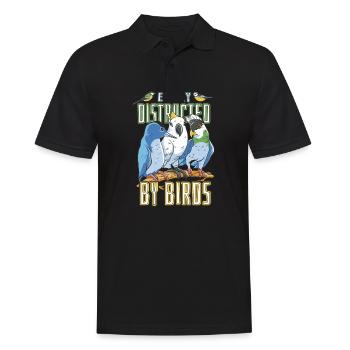 Facilement distrait par les oiseaux Observation des oiseaux - Polo Homme - noir - Devant - Kai (181cm)