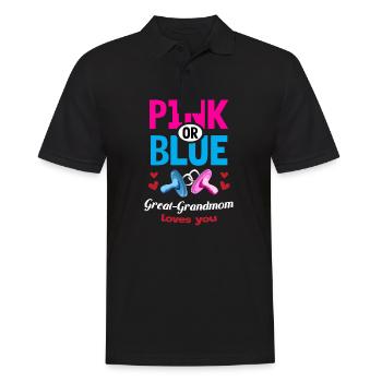 Pink or Blue Great-Grandmom Loves You Gender - Men's Polo Shirt - black - Front - Kai (181cm)