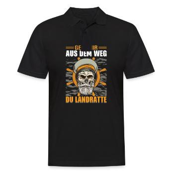 Geh mir aus dem Weg du Landratte Seefahrer - Männer Poloshirt - Schwarz - Vorne - Kai (181cm)