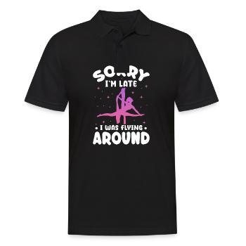 sorry Im late I was flying around Design - Men's Polo Shirt - black - Front - Kai (181cm)