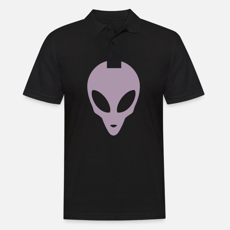 Silhouette eines Alienkopfes - Männer Poloshirt - Schwarz