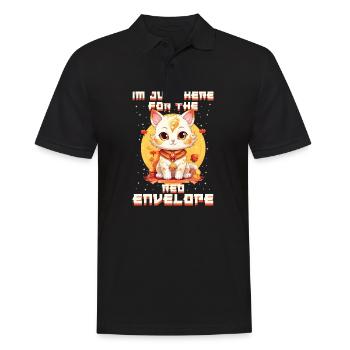Chat porte-bonheur du Nouvel An chinois juste ici pour le - Polo Homme - noir - Devant - Kai (181cm)