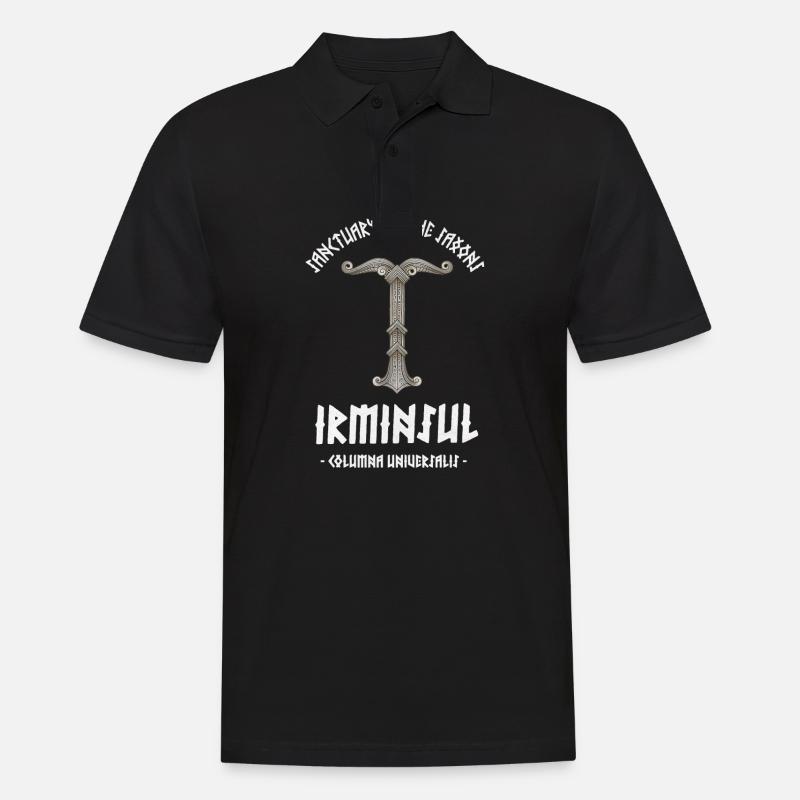 Irminsul - Säule der Welt - Männer Poloshirt - Schwarz